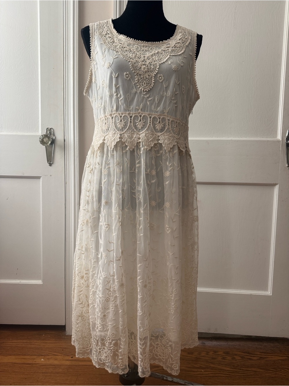 Sundance Juliet Lace Midi Dress Cottage Coquette Boho Coastal Cowgirl Ethereal